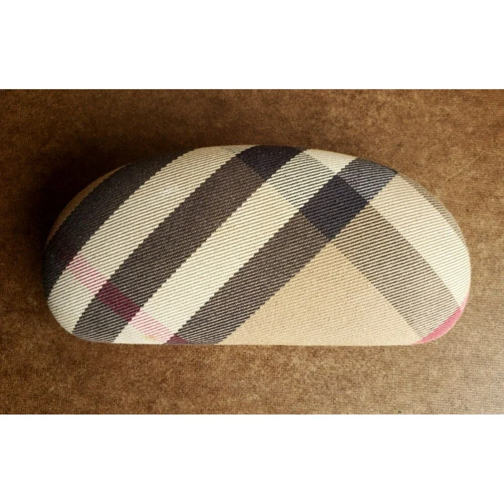 BURBERRY NOVA CHECK Eyeglasses / Sunglasses Hard Case PLAID Clamshell EMPTY CASE